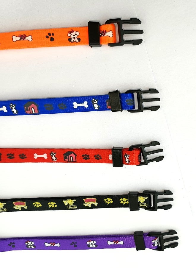 Pups&Pets Puppy and Cat Collar Printed with Bell Basic Dog Cat Collar Buckle Adjustable Nylon Cat & Smal Dog Collar with Bell 10 MM (Purple) - Image 5